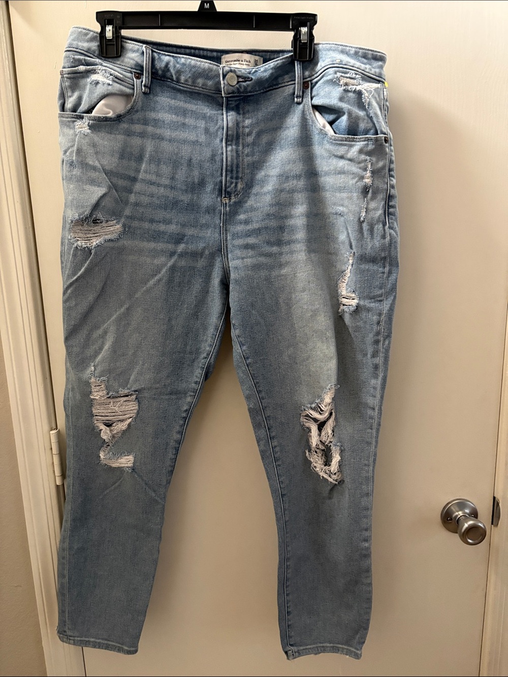 Abercrombie & Fitch Light Blue High Rise Super Skinny Ankle Jeans Size 34/18R